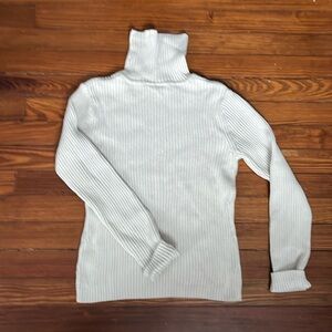 Off White Vintage Ribbed Turtleneck Sweater